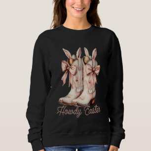 Sweatshirt Bottes de Pâques Groovy Mignonnes Western Cowboy H