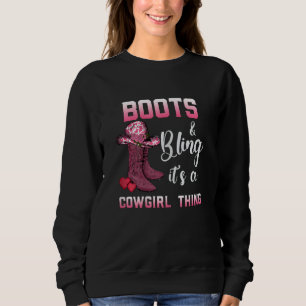 Sweatshirt Bottes pour femmes et paillettes C'est une chose d