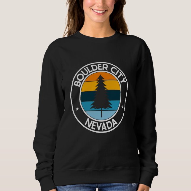 Sweatshirt Boulder City Nevada NV USA City Pride Retro Sunset (Devant)