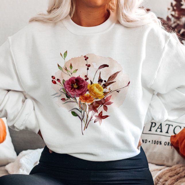 Sweatshirt Bouquet d'aquarelle d'automne (Créateur téléchargé)