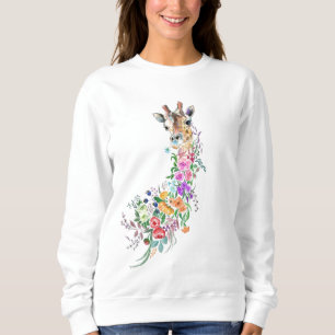 Sweatshirt Bouquet de fleurs colorées Giraffe - Printemps 