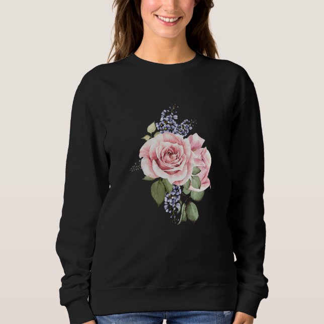 Sweatshirt Bouquet de fleurs mignonnes Art Rose (Devant)
