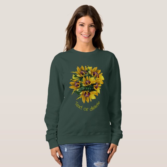 Sweatshirt Bouquet de fleurs Susan à l'oeil noir personnalisé (Devant entier)