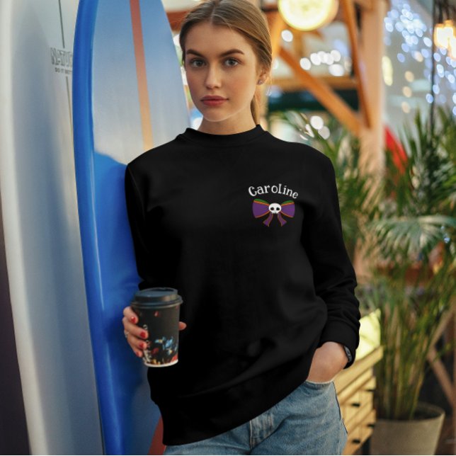 Sweatshirt Bow de crâne Halloween personnalisable (Créateur téléchargé)