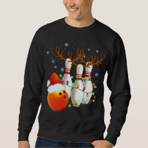 Sweatshirt Bowling Cadeaux Noël Bowling Santa Hat Christma