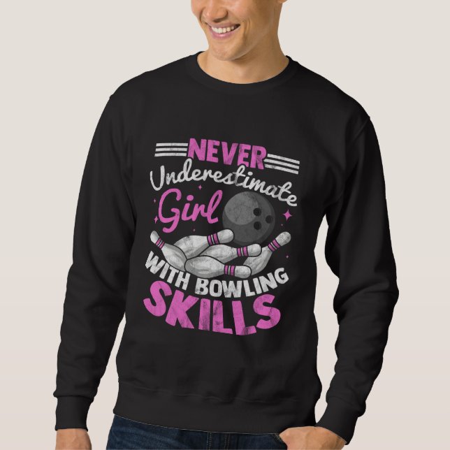 Sweatshirt Bowling Strike Pins Team Bowler (Devant)