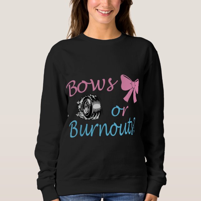 Sweatshirt Bows ou Burnouts Genre Reveal Party Idée pour mama (Devant)