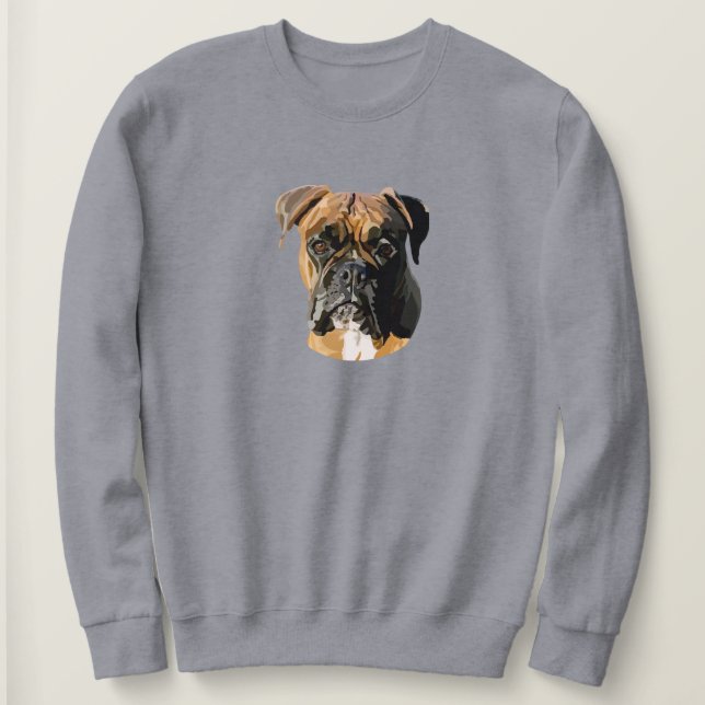 Sweatshirt Boxer Chien main tiré Art numérique (Design devant)