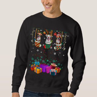 Sweatshirt Boxer drôle lumières Noël Chaussettes Amoureux des