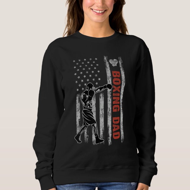 Sweatshirt Boxing Dad American Flag Father's Day 4th Of July  (Devant)