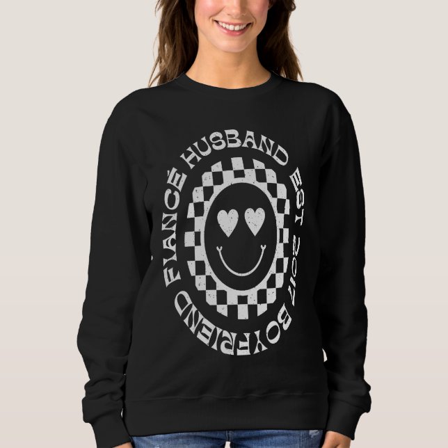Sweatshirt Boyfriend Fiance Husband  Est 2017 Mr Mrs Retro Sm (Devant)