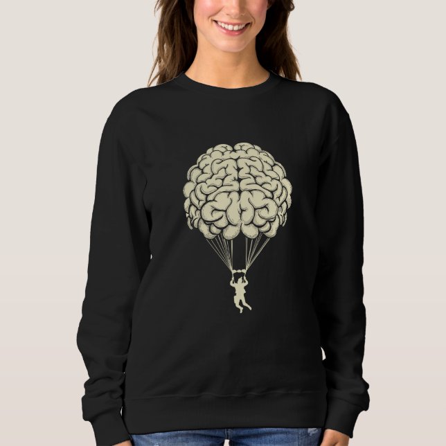 Sweatshirt Brain Parachute Skydiving Parachuting Skydiver (Devant)
