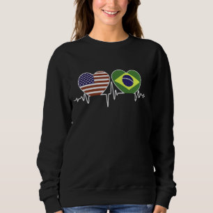 Sweatshirt Brasilia USA - Brasilian American Twin Hearts