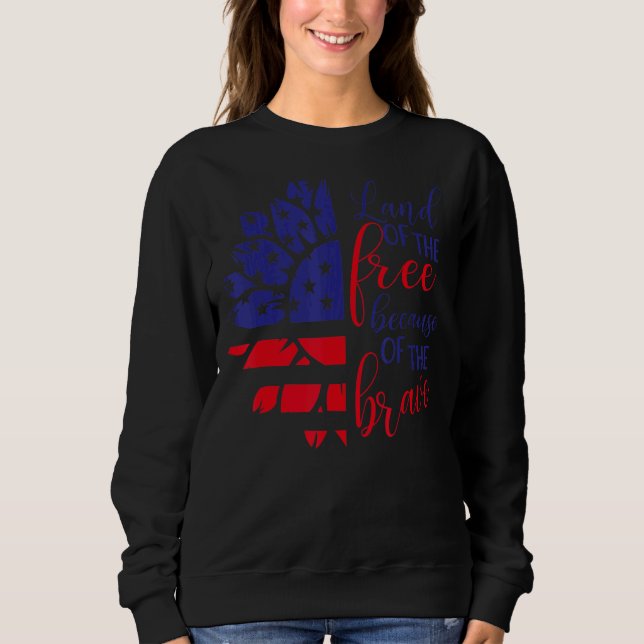 Sweatshirt Brave Tie Dye Sunflower American Drapeau Patriotiq (Devant)