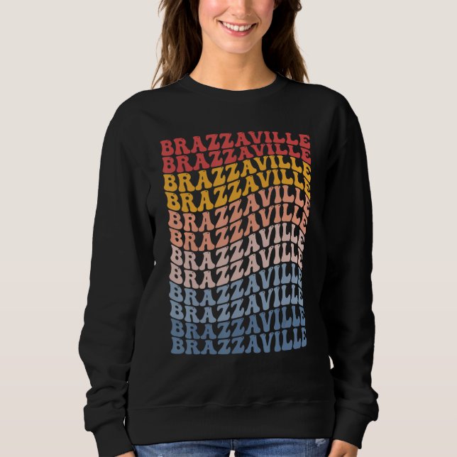 Sweatshirt Brazzaville City Groovy Retro (Devant)