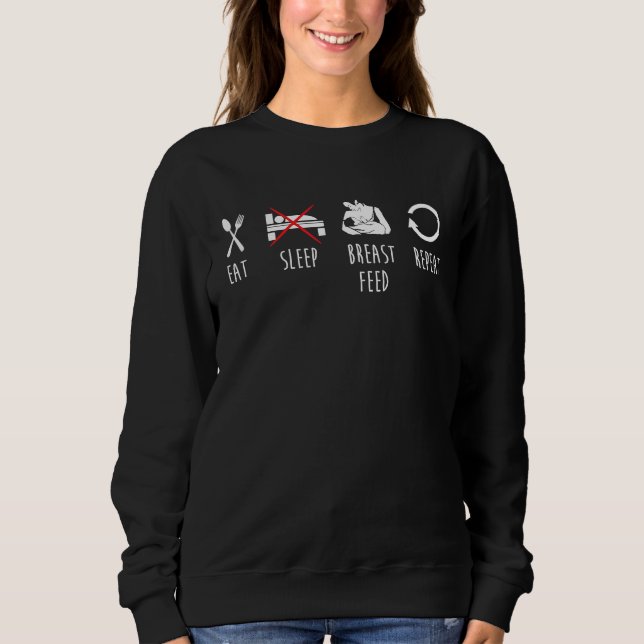 Sweatshirt Breastfeeding Eat Sleep Breastfeed Repeat (Devant)