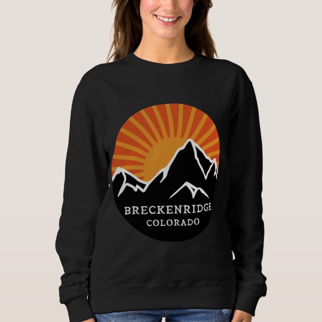 Sweatshirt Breckenridge Colorado Retro Sunset Mountains Vinta (Devant)