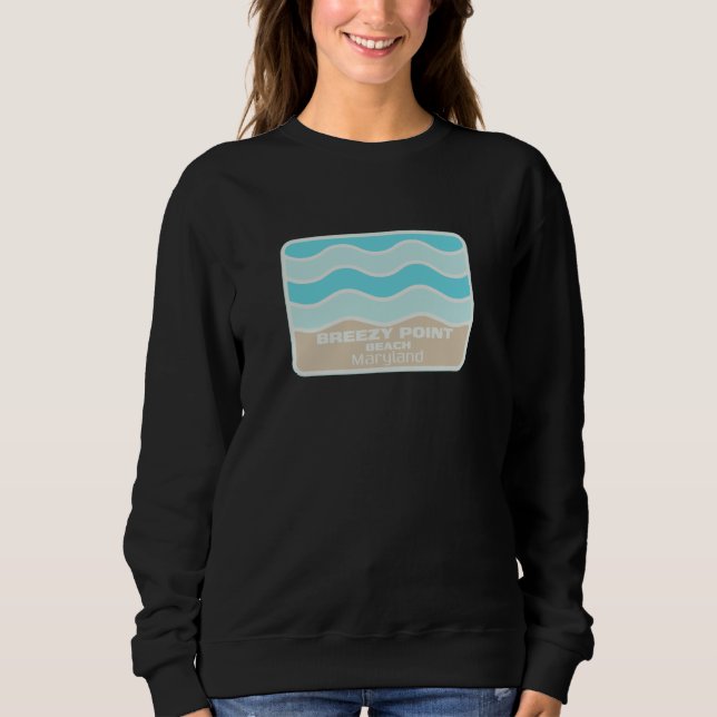 Sweatshirt Breezy Point Beach Maryland Waves Vacation Souveni (Devant)