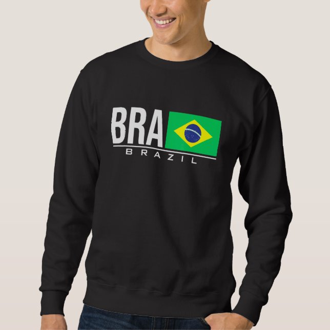 Sweatshirt Brésil Brasil Drapeau Brésil Code Pays Bra Sport (Devant)