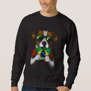 Sweatshirt Brésil Drapeau Lion Coeur Brasil Coucher de soleil