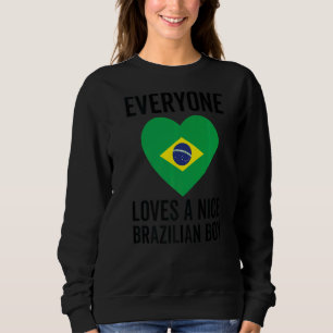 Sweatshirt Brésil Drapeau Tout Le Monde Aime Un Joli Garçon B