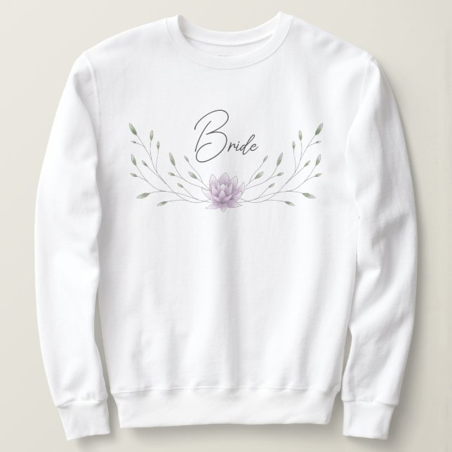 Sweatshirt Bride Lotus rose et blanc (Design devant)