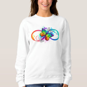 Sweatshirt Bright infinity with rainbow butterfly