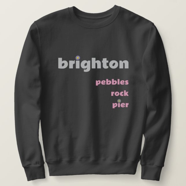 Sweatshirt Brighton Pebbles Rock Pier M Grey Pink Sweater (Design devant)