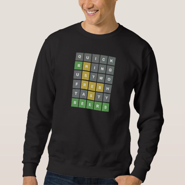 Sweatshirt Bring Us Two Beers Word Game (Devant)