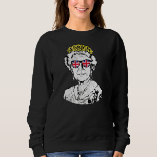 Sweatshirt British Queen Lunettes de soleil Crown Union Jack