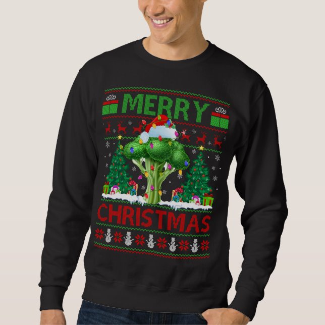 Sweatshirt Broccoli Poisson Lover Xmas Arbre Broccoli C moche (Devant)
