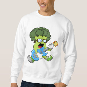Sweatshirt Brocoli comme musicien avec guitare