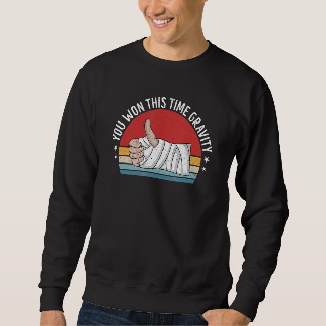 Sweatshirt Broken Arm Hand Injury Funny Recovery Get Well Soo (Devant)