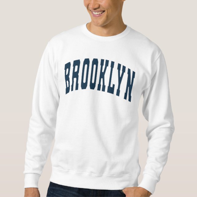Sweatshirt Brooklyn NYC Vintage College Style (Devant)