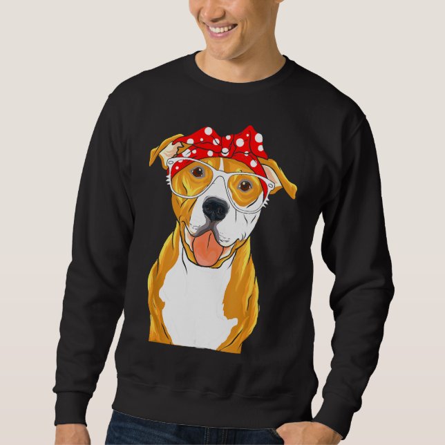 Sweatshirt Brown Pitbull Funny Pit Bull Maman (Devant)