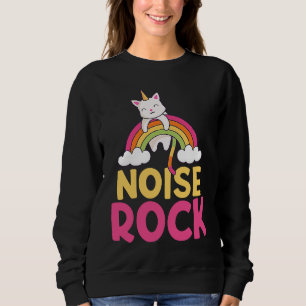 Sweatshirt Bruit coloré Rock Rainbow Chat Unicorn Unicat