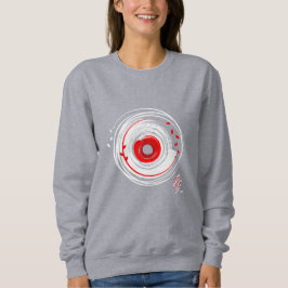 Sweatshirt Brush Peint Vinyl Record Avec Le Mot Amour