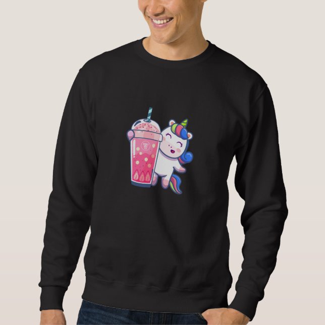 Sweatshirt Bubble Tea Unicorn cadeau (Devant)
