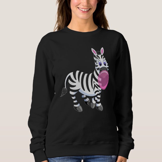 Sweatshirt Bubblegum Zebra Cute Zoo Animal (Devant)
