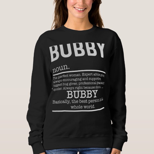 Sweatshirt Buby Definition Fête des mères de grand-mère (Devant)