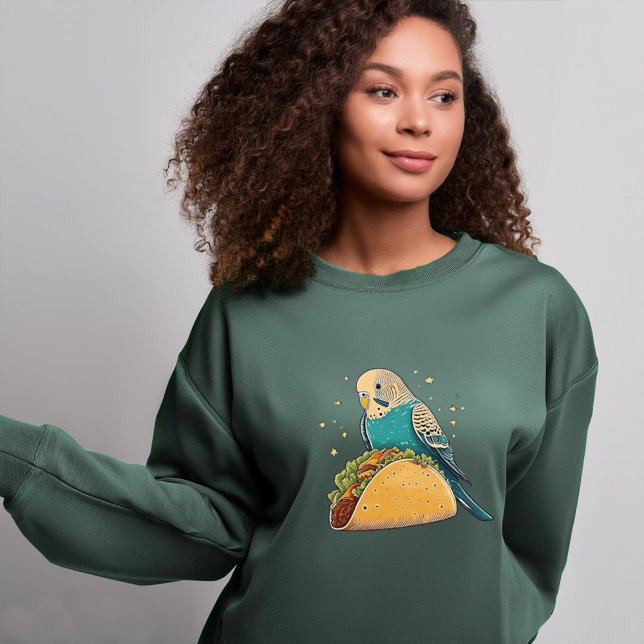 Sweatshirt Budgie avec Taco | Quirky Bird Lover's Delight (Créateur téléchargé)