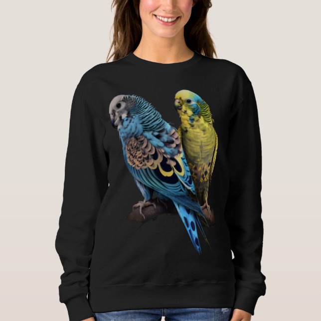 Sweatshirt Budgie Budgies Budgerigar Parakeet Birds Birdwatch (Devant)