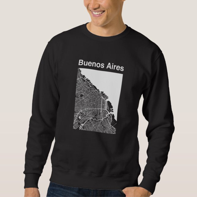 Sweatshirt Buenos Aires Argentina Classic City Map Graphic (Devant)