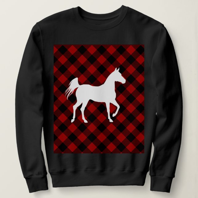 Sweatshirt Buffalo Plaid Horse Lover (Pas Si) Douleur moche (Design devant)