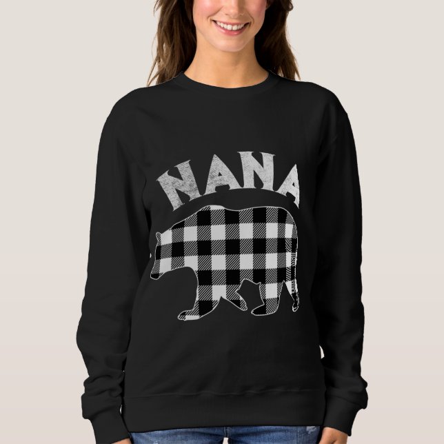 Sweatshirt Buffle noir et blanc Plaid Nana Oear Noël (Devant)