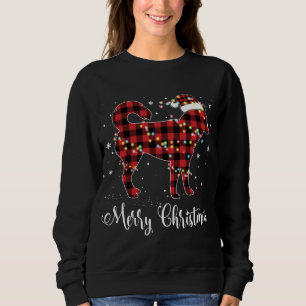 Sweatshirt Buffle rouge Plaid Sibérien Husky Joyeux Noël P