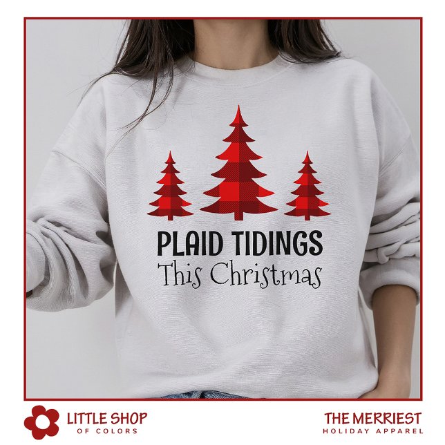 Sweatshirt Buffle rustique Plaid Arbres de Noël Style Occiden (Créateur téléchargé)