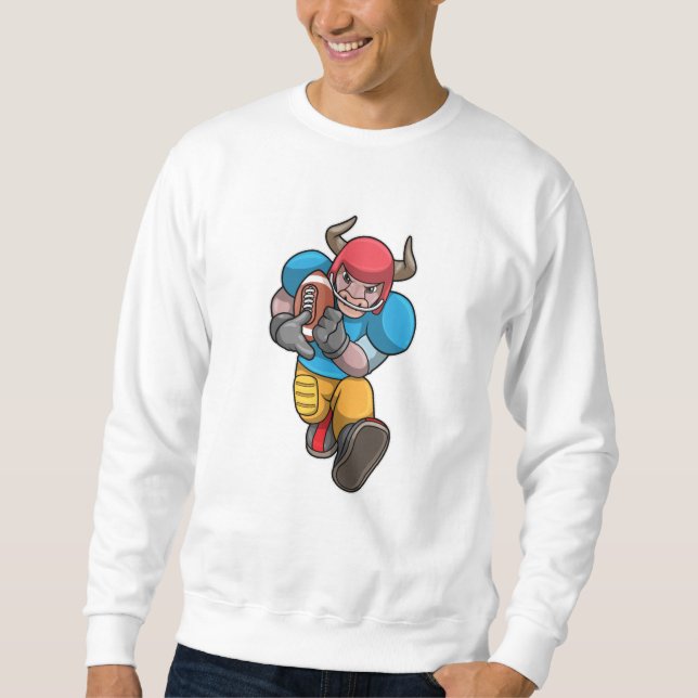 Sweatshirt Bull à Sports avec Football & Casque (Devant)