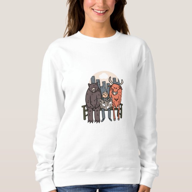 Sweatshirt Bull Et Ours - Crypto Amusant/Stocks (Devant)