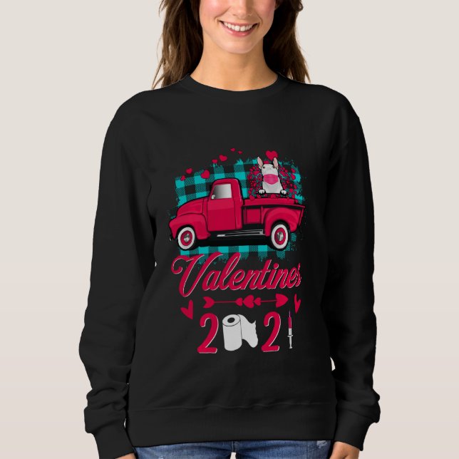 Sweatshirt Bull Terrier Visage Masque Valentines Jour 2021 Ca (Devant)